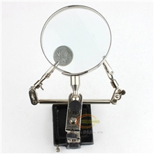 60mm三只手辅助夹放大镜带夹子电烙铁放大镜1083