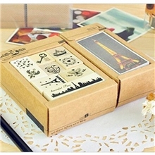 韩国复古风盒装贴纸印章9枚入印章（2款）5982