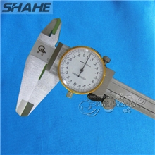 批发上海泸工带表卡尺0-300mm精度0.02带表游标卡尺保修一年