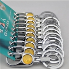 惠万家批发强人精品中号双环车标钥匙扣外贸汽车礼品钥匙扣