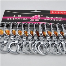 惠万家批发金狮合金吊牌大号双环车标扣外贸钥匙扣车扣钥匙链