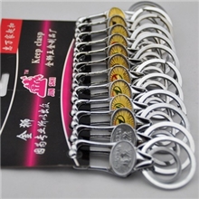 惠万家批发金狮合金吊牌欧式连体车标双环扣外贸钥匙扣车扣