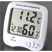 衡星HTC-2A超大屏幕室内电子温湿度计电子温度计闹钟正品