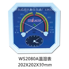 专业供应，WS2080A带钟温湿度计，温湿计指针温度湿度仪表