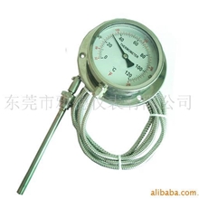 供应全不锈钢压力式温度计、软管连接温度计、液体压力式温度计