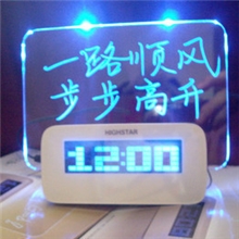 创意好事达留言板闹钟浪漫荧光板时钟LED电子钟三组闹铃1140A