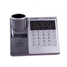 创意礼品笔筒多功能万年历计算器收音机logo定做RC-9988