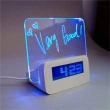 义乌钟表批发好时达1140c留言板时钟创意荧光板闹钟共3组闹铃