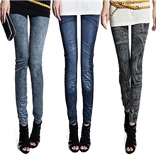 畅销高弹力九分裤仿牛仔打底裤批发多款可选