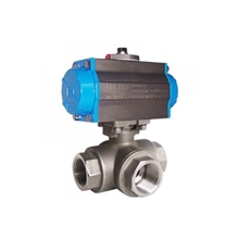 供应多款式Q614F、Q615F气动三通丝口球阀气动三通阀欢迎选购