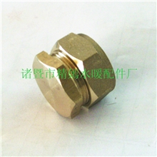 热销诸暨卡套铜接头铜管22堵头太阳能热水器黄铜接头