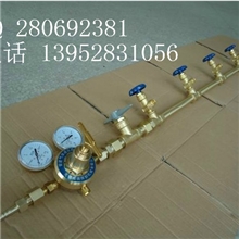 4瓶组单侧气体汇流排可配YQJ-11氧气减压器，QJT200-10管道截止阀
