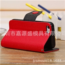 新款iPhone5S十字纹撞色皮套双色皮套撞色纹手机皮套左右翻皮套