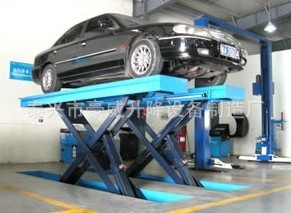 定制-汽车维修平台固定式汽车维修工作台电动液压升降台
