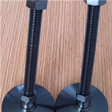 M12M14金属表面电脉喷漆黑色底部带防震垫金属固定地脚,橡胶支脚