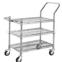 【诚信厂家】线网制品，线网镀铬周转车，优质银白色手推车