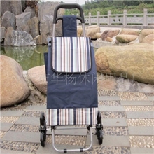 供应带凳子折叠购物车，上青条纹款系列