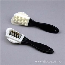 厂家直销逸柯S型麂皮清洁刷磨砂皮刷绒皮刷麂皮刷鞋粉刷简装