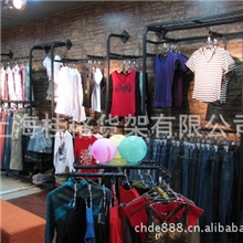 黑色烤漆服装展示架铁艺服装货架落地侧挂服装架服装道具