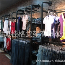 批发中岛衣服架/服装展示架/黑色靠墙服装展示柜/服装道具货架