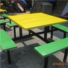 厂家供应餐桌餐椅8人方桌玻璃钢桌椅食堂餐桌椅批发户外桌椅