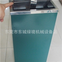 绿色不锈钢翻盖果皮箱DL-A34E、深绿色果皮箱、环卫垃圾桶