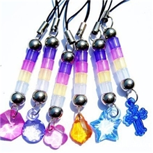 超级热销~新品小珠子变色手机链测紫外线手机链----4珠小号