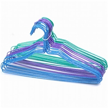 日用百货10个装铁丝包塑晒衣架晾衣架挂衣架浸塑衣服架撑子批发