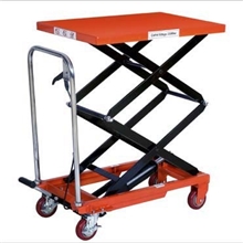 供应奥津双剪叉式物流手动液压平台车