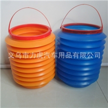 促销车用垃圾桶4L车载折叠置物桶伸缩水桶橙色