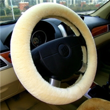 冬季纯色毛绒方向盘套仿羊毛方向盘套汽车方向盘套黄色灰色