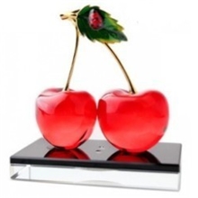 厂家直销汽车香水香水座车载水晶香水座摆件水晶樱桃汽车用品