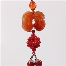 汽车挂件纯天然玛瑙挂件貔貅圆球汽车挂饰保平安高档挂饰