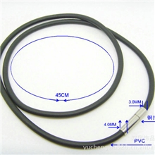 (XLS010)铜插扣PVC项链绳,吊坠绳牛皮绳,编织皮绳(3.0MM胶绳插扣)