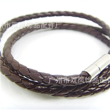 促销韩版缠绕3圈情侣男女通款皮质朋克欧美长款手链手环饰品批发