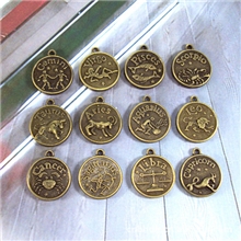 diy饰品配件批发18MM合金12星座古青铜12个