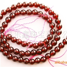 批发天然AAA级酒红石榴石圆珠半成品5MM东海水晶散珠子礼品