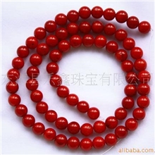 批发珊瑚圆珠半成品6MM(加色红)水晶饰品配件