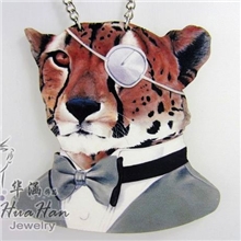 goodwood嘻哈项链木头项链豹子吊坠项链