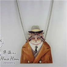 goodwood嘻哈项链木头项链猫探长吊坠项链