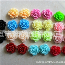 树脂花树脂配件批发可来样定做15MM树脂花玫瑰花饰品配件