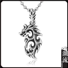 日系型男饰品批发钛钢男士吊坠复古龙形项坠淘宝爆款TGA478