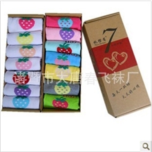 新品促销：草莓星期袜女袜七彩星期袜礼品袜七彩船袜