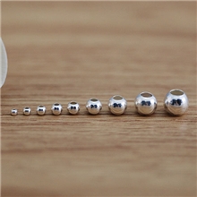 厂家批发S925纯银珠子散珠光珠隔珠diy饰品手链项链配件