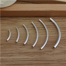 厂家批发S925纯银弯管光面管子diy饰品手链项链配件