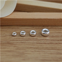 厂家批发S925纯银车轮珠扁珠隔珠隔片diy饰品手链项链配件