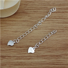 厂家批发S925纯银尾链心型延长链diy饰品手链项链配件