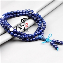 极品4A开光天然青金石108颗佛珠手链配白砗磲女士多层手链