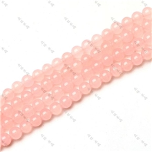 厂家直销天然水晶粉玉髓圆珠散珠半成品4-12mmDIY饰品批发供应