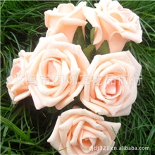 义乌卡通花束材料批发/PE金粉玫瑰花/仿真花束批发/花束包装批发